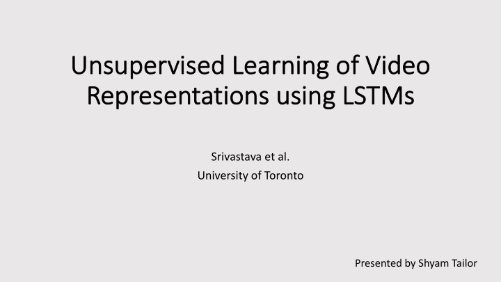 unsupervised le learning of video representations using
