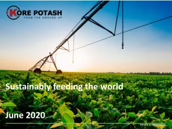 Sustainably feeding the world  June 2020  PRIVATE &amp; CONFIDENTIAL  Disclaimer This presentation