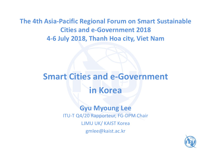 smart cities and e government in korea