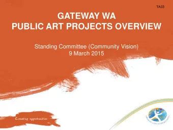 Standing Committee (Community Vision)  9 March 2015  TA34  BACKGROUND  4. Earth Ribbon  1. City