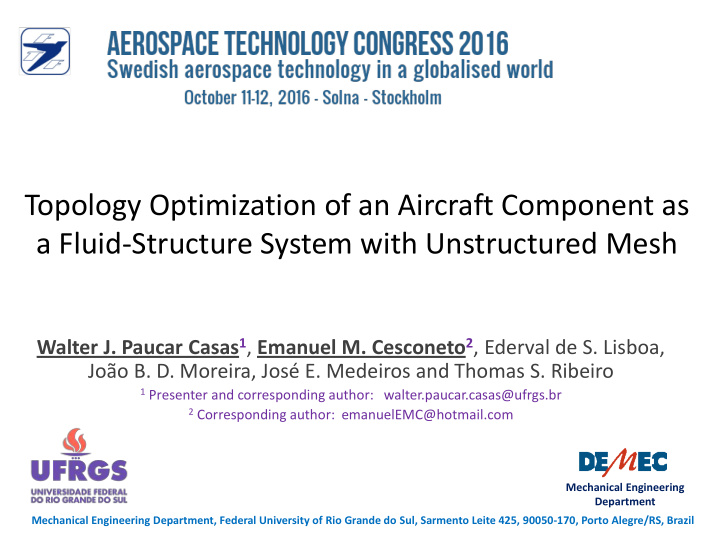 topology optimization of an aircraft component as a fluid