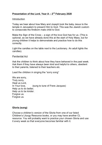 Today we hear about how Mary and Joseph took the baby Jesus to the  temple in Jerusalem to present