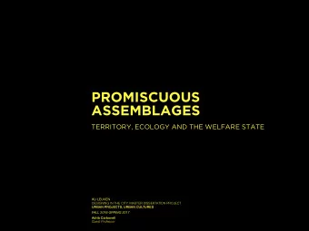 PROMISCUOUS  ASSEMBLAGES  TERRITORY, ECOLOGY AND THE WELFARE STATE KU LEUVEN DESIGNING IN THE CITY,