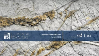 Forward Looking Statements  Market and Industry Data  This corporate presentation includes market