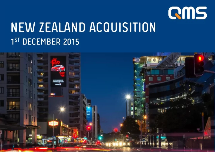 qms media limited investor presentation