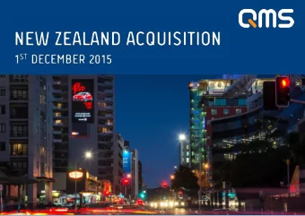 QMS Media Limited | Investor Presentation  2  Future performance This Presentation contains certain