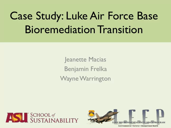 case study luke air force base