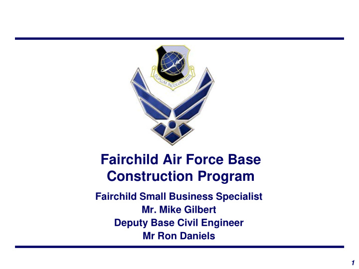 fairchild air force base construction program