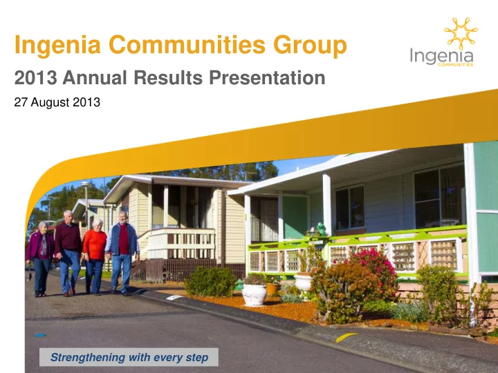 ingenia communities group