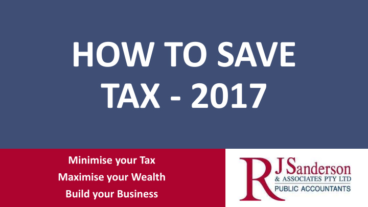 how to save tax 2017