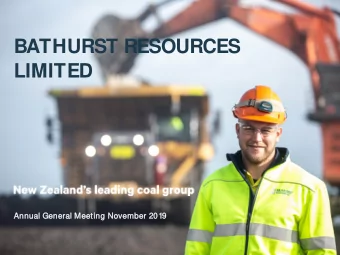 BATHURST RESOURCES  LIMITED  Annual General Meeting November 2019  DISCLOSURE  General disclaimer