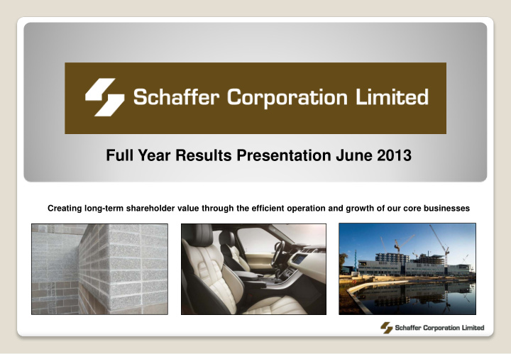 full year results presentation june 2013