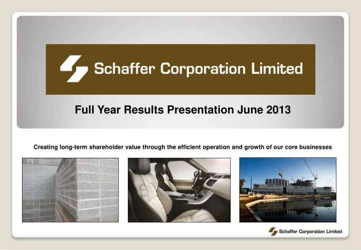 full year results presentation june 2013