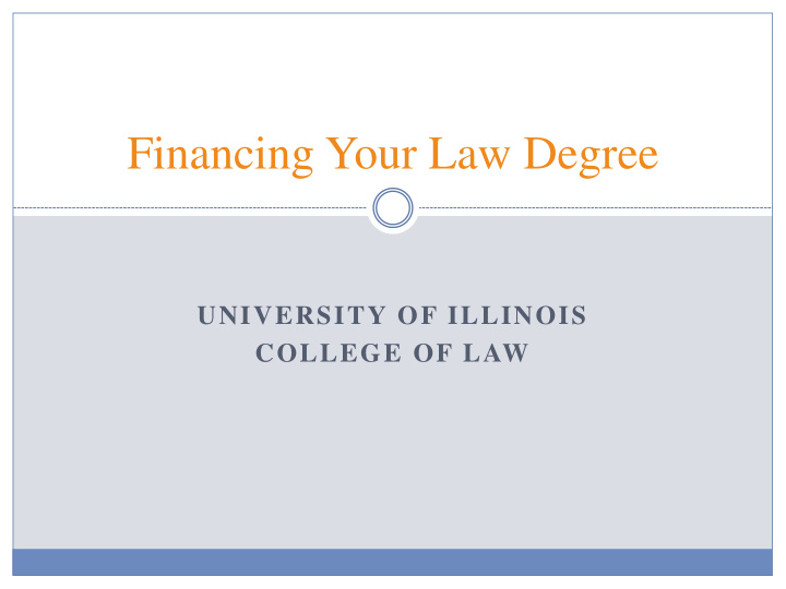 financing your law degree
