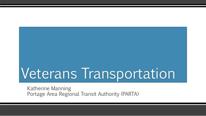veterans transportation