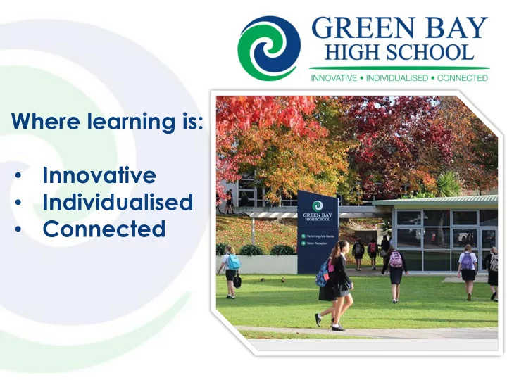 where learning is innovative individualised connected
