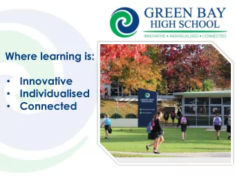 Where learning is:  Innovative    Individualised    Connected    GREEN BAY  AIRPORT  NEW