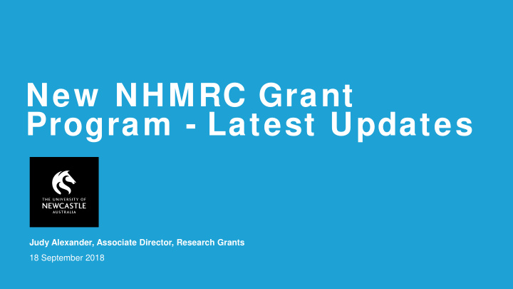 new nhmrc grant program latest updates