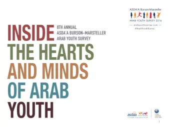 1  #ArabYouthSurvey  ABOUT THE 2016 SURVEY  ABOUT THE 2016 SURVEY  3,500 face-to-face interviews