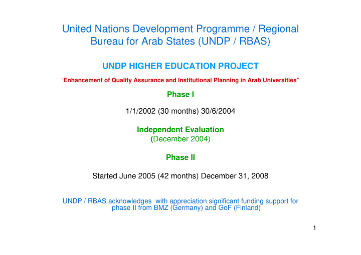 united nations development programme regional bureau for