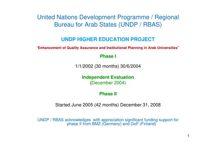 united nations development programme regional bureau for