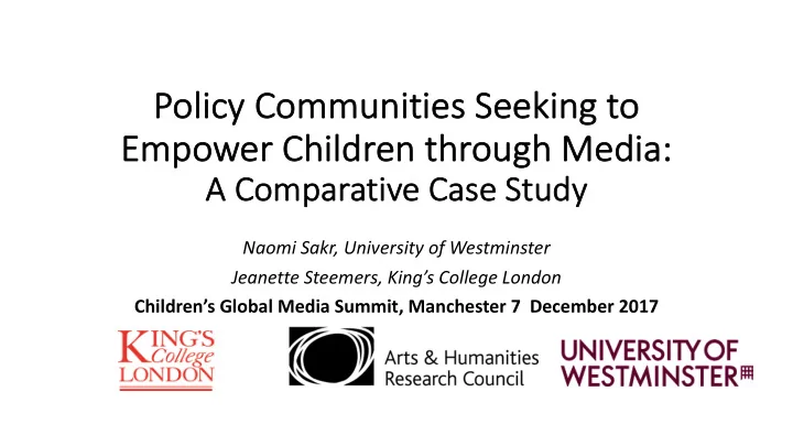 po policy communities seeking to empower children through