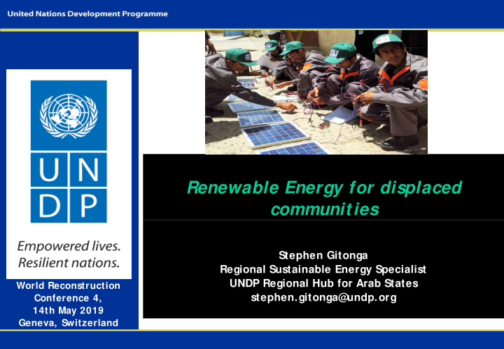 renewable energy for displaced communities