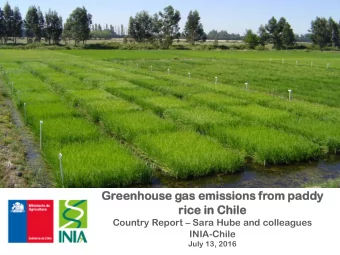 Green  enho  house  use gas emission  ons from  m paddy  dy  rice  e in Chile  le Country Report