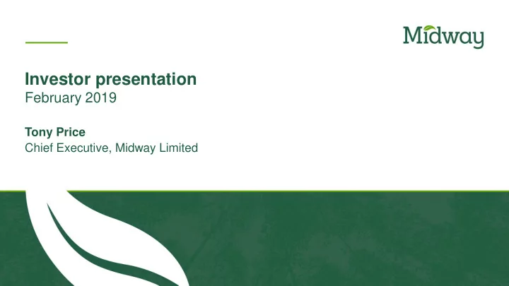 investor presentation