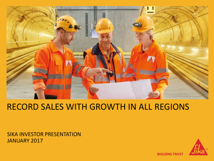 record sales with growth in all regions