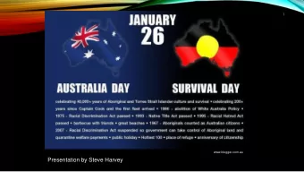 Presentation by Steve Harvey  WARNING  2  Aboriginal and Torres Strait  Islander [viewers,