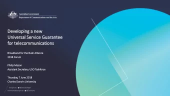 Univ  iversal  l Se  Servic  vice Guarantee  for  r telec  lecommunic  icatio  ions  Br  Broa