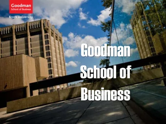 Goodman  School of  Business  CANADA  UNITED STATES  CANADA  UNITED  STATES  Beautiful  Niagara