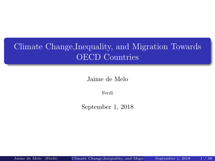climate change inequality and migration towards oecd