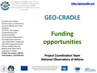 GEO-CRADLE Funded under H2020 -  Climate action, environment,  resource efficiency and raw