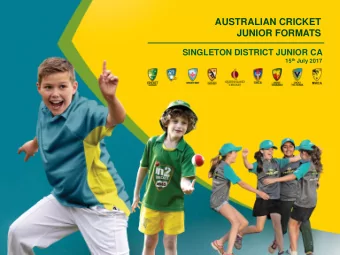 AUSTRALIAN CRICKET  JUNIOR FORMATS  SINGLETON DISTRICT JUNIOR CA 15 th July 2017  1  BACKGROUND  In