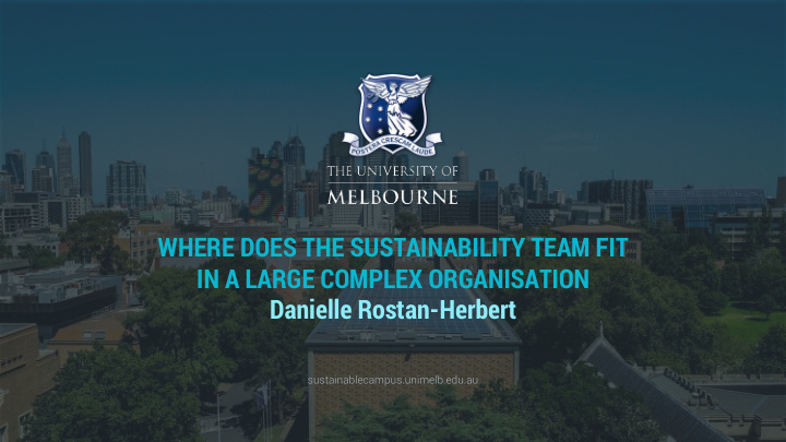 where does the sustainability team fit in a large complex
