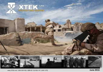 XTEK Limited - Investor Presentation  June 2016  www.XTEK.net | 1800 500 032 | ABN 90 103 629 107 |
