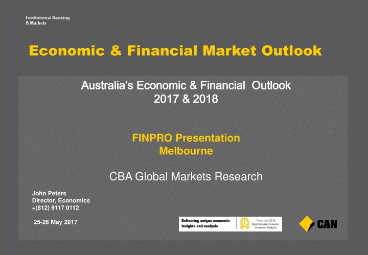 economic financial market outlook