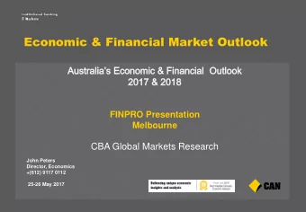 Economic &amp; Financial Market Outlook  FINPRO Presentation  Melbourne  CBA Global Markets
