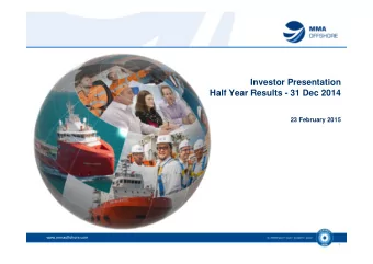 Presentation Title  www.mmaoffshore.com  1  Disclaimer  This document contains general background
