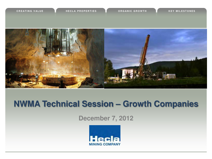 nwma technical session growth companies december 7 2012 h