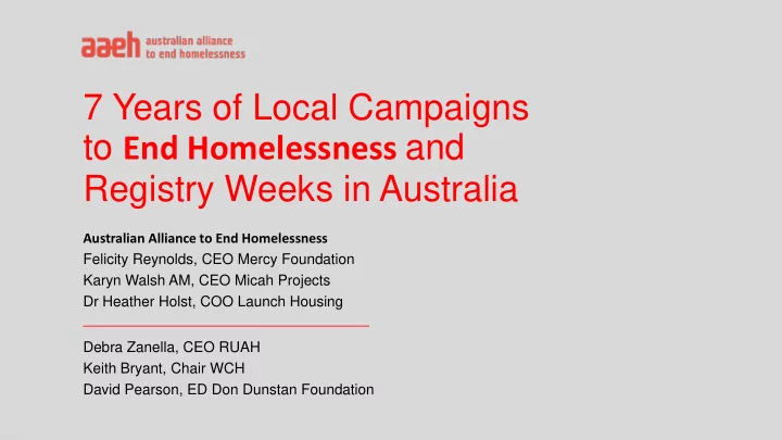 7 years of local campaigns