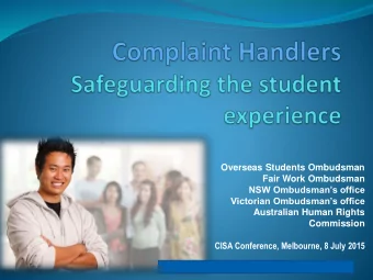 Fair Work Ombudsman  NSW Ombudsmans office  Victorian Ombudsmans office  Australian Human