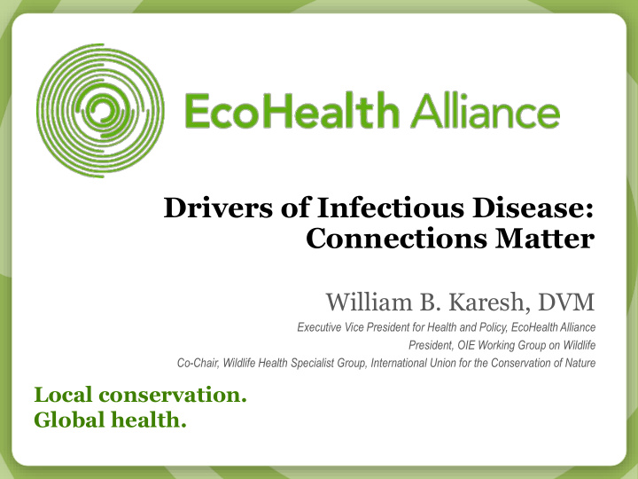 drivers of infectious disease