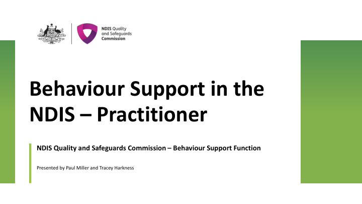 behaviour support in the ndis practitioner