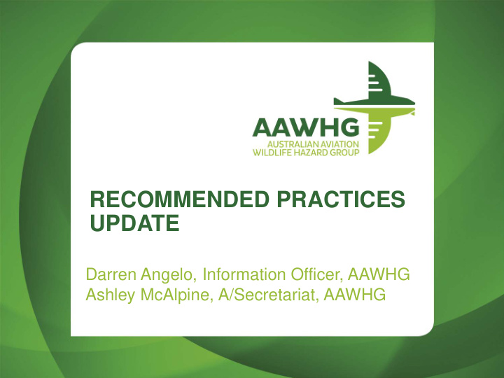 recommended practices update
