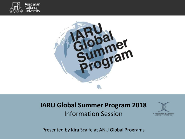 iaru global summer program 2018 information session