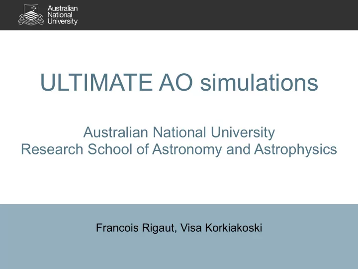 ultimate ao simulations
