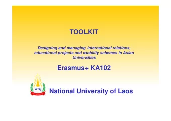 TOOLKIT  Designing and managing international relations,  educational projects and mobility schemes